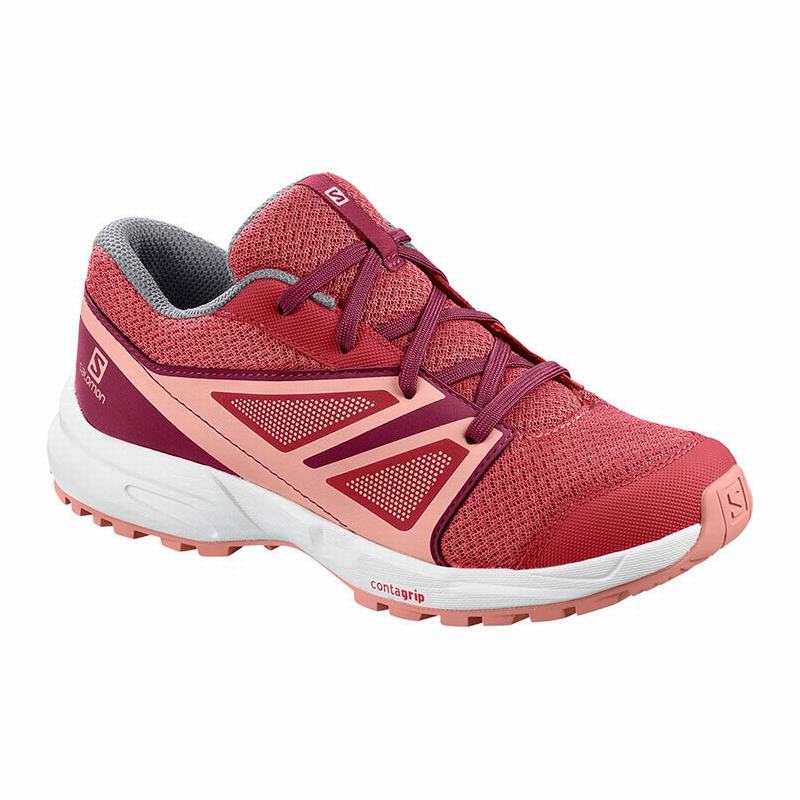 Salomon Singapore Kids Running Shoes - SENSE J Dark Red Rose/Red | 54139-KQOY